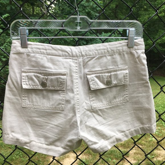Cream/Tan Drawstring 'Paris Blues' Shorts - Picture 2 of 3
